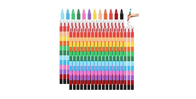 Gnuadz Stackable Crayons Buildable Rainbow Pencils Party Favors