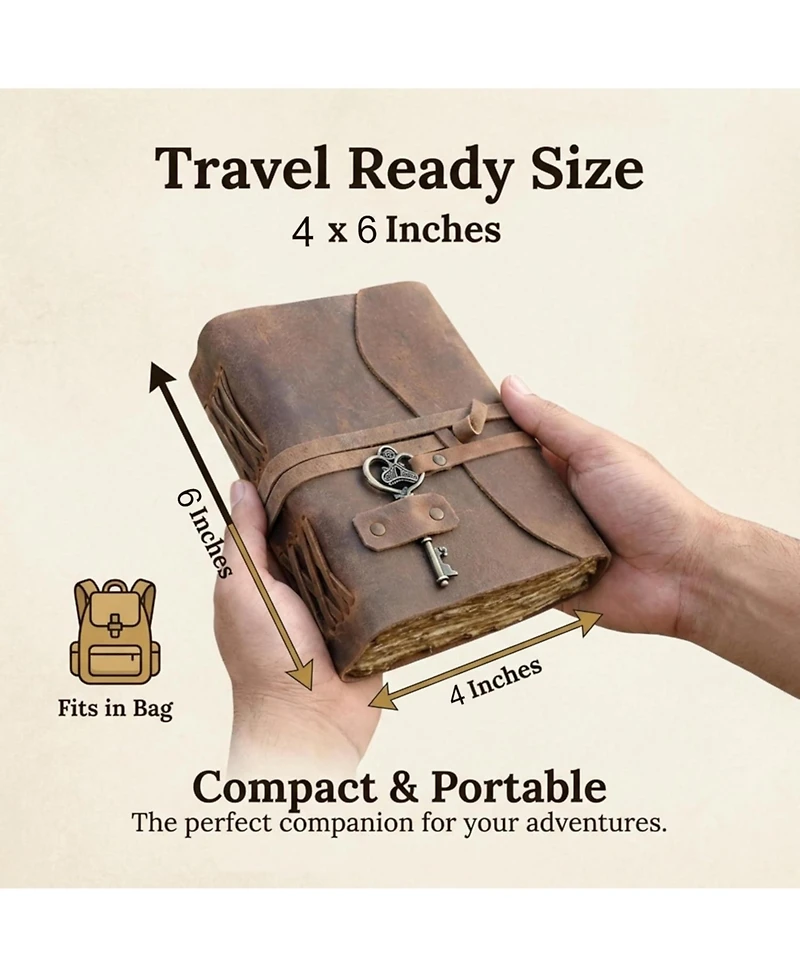 Gnuadz Vintage Leather Journal Handmade Refillable Notebook