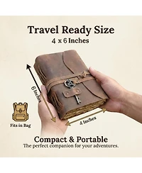 Gnuadz Vintage Leather Journal Handmade Refillable Notebook