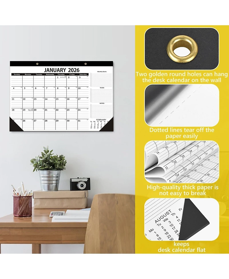 Gnuadz Desk Calendar 2026-2027 18 Months Home School Office