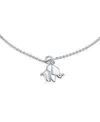 Bling Jewelry Lucky Origami Animal Anklet Zoo Elephant Charm Ankle Bracelet .925 Sterling Silver Adjustable