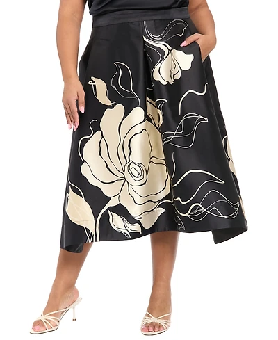 Muse Plus Pleated High-Low Midi Skirt