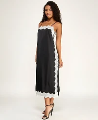 Seni & Cade Juniors' Sleeveless Straight Neck Slip Dress