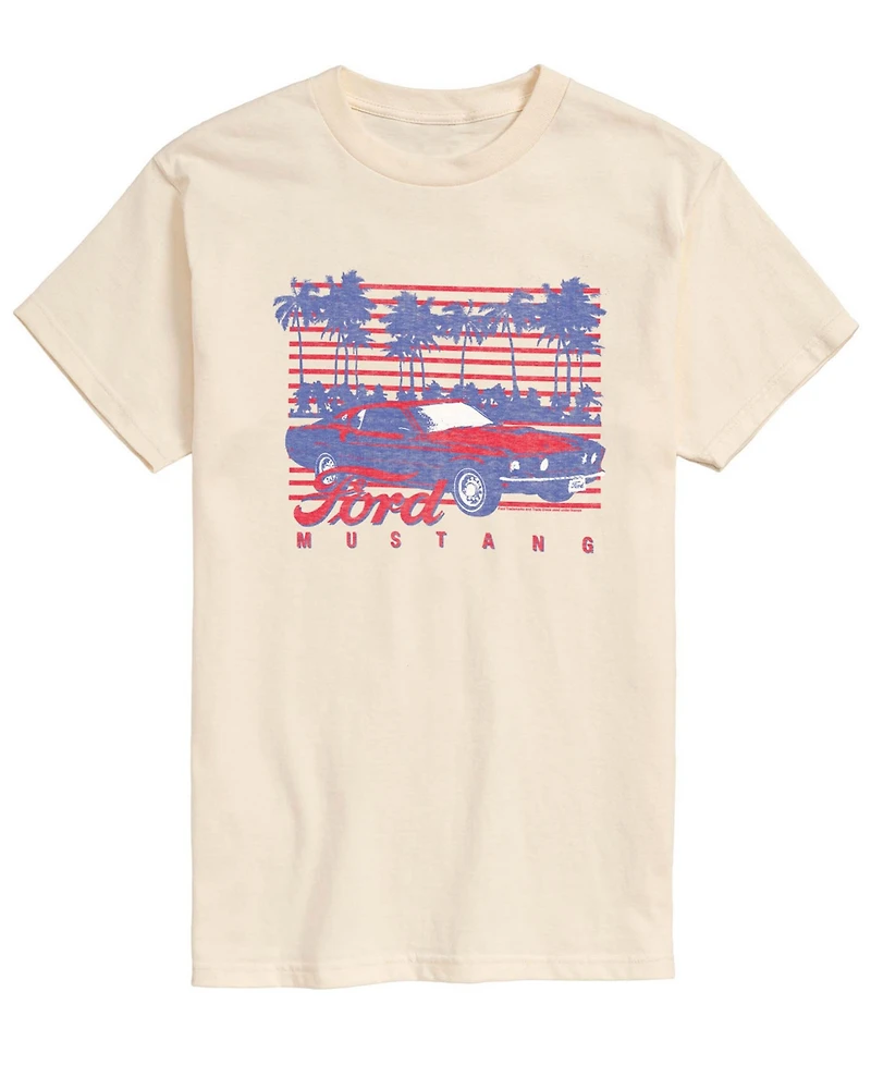 Airwaves Men's Ford Mustang Palm Trees Short-Sleeve Graphic T-Shirt