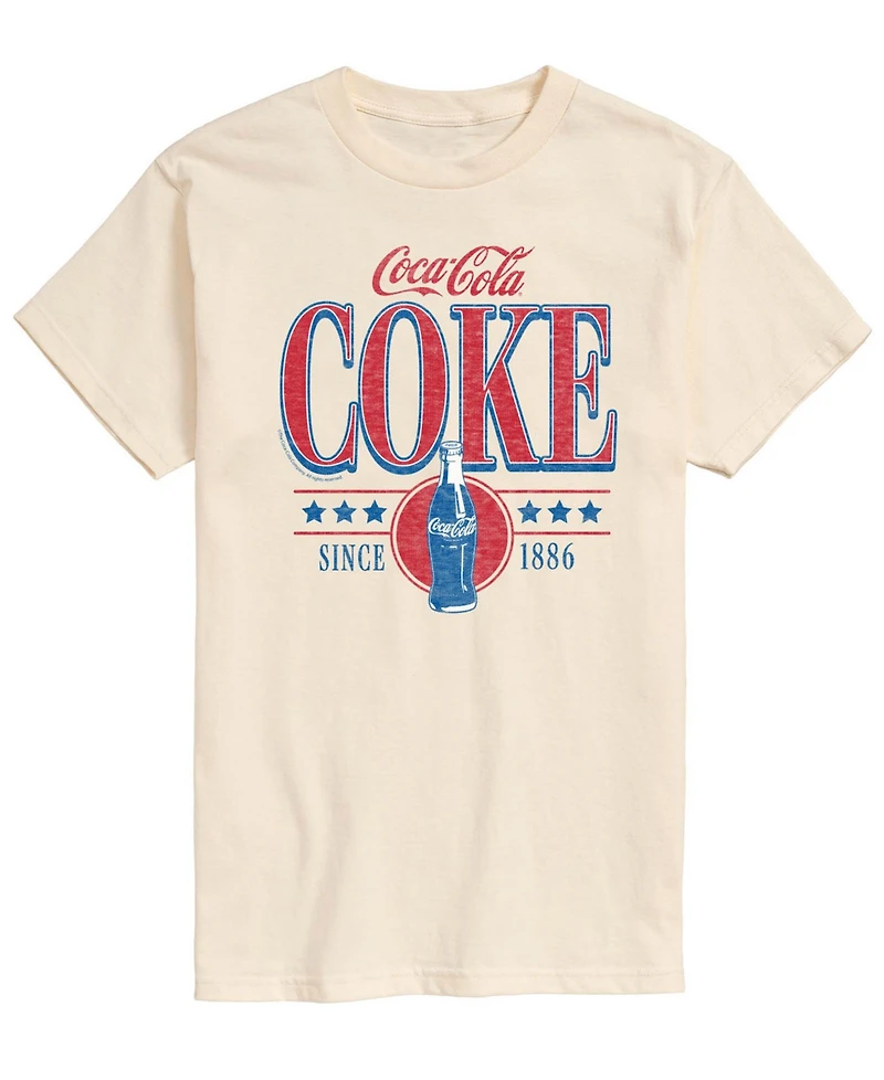 Airwaves Men's Coca-Cola 90s Collegiate Design Short-Sleeve Graphic T-Shirt