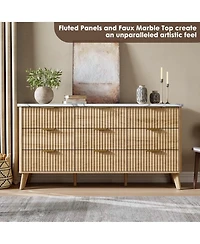 gaomon Fluted Dresser for Bedroom with 9 Deep Drawers