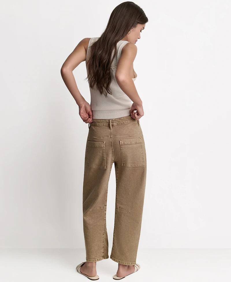 Bcbg Women's Mid-Rise Barrel Leg Pants
