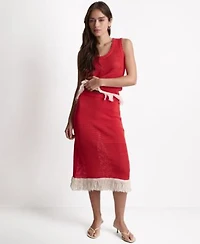 Bcbg Womens Fringe Knit Set