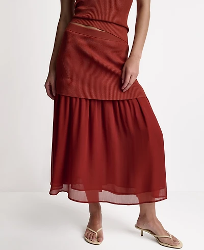 Bcbg Women's Mix Media Circular Midi Skirt