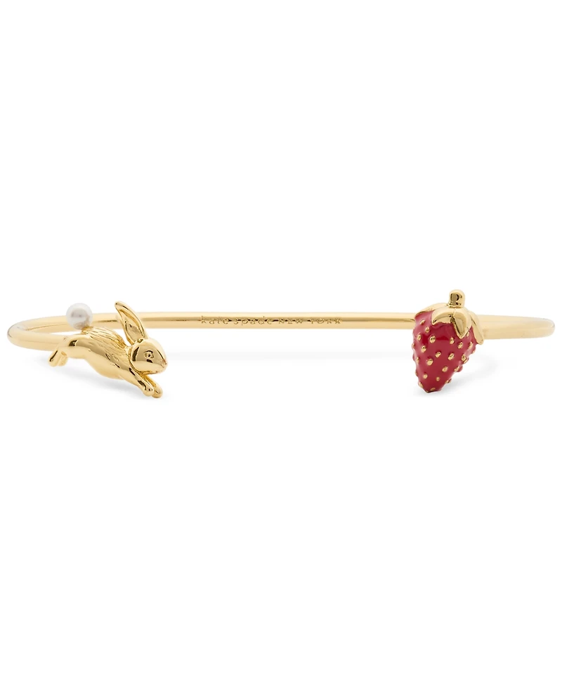 kate spade new york Gold-Tone Secret Garden Strawberry Cuff Bracelet