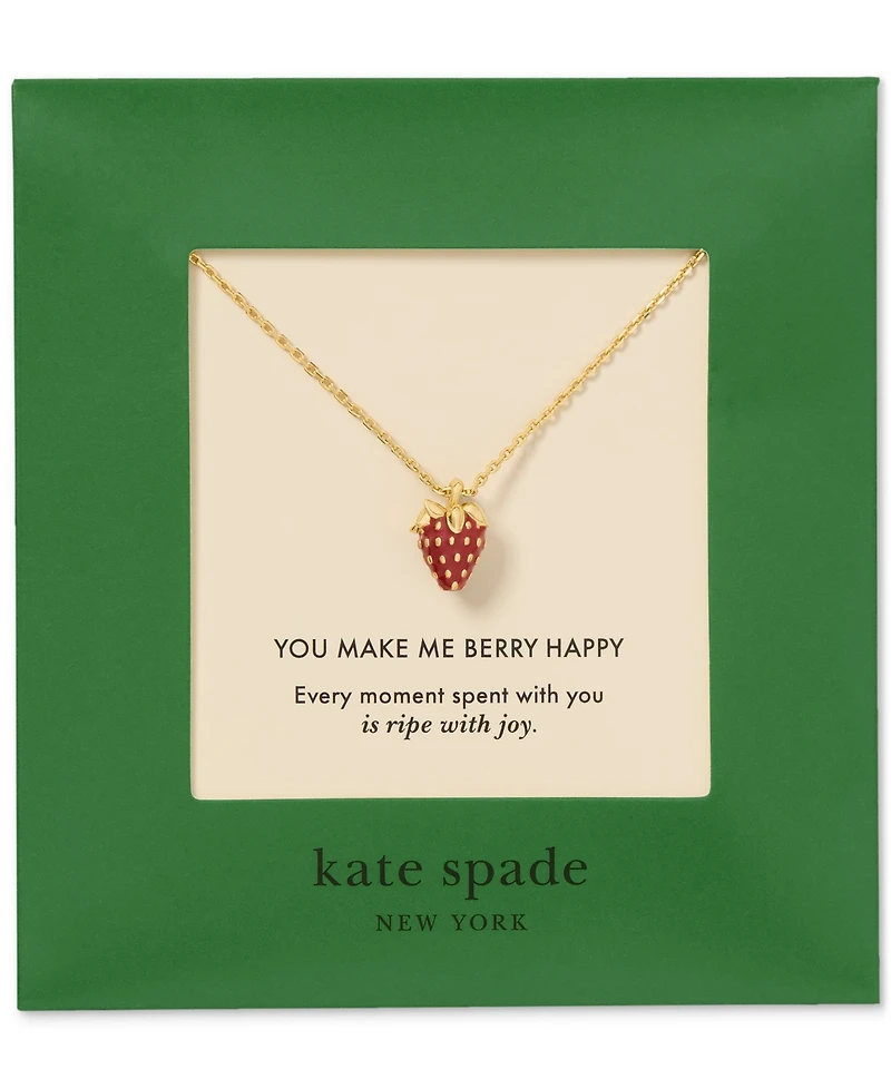 kate spade new york Gold-Tone Gifting You Make Me Berry Happy Short Pendant Necklace