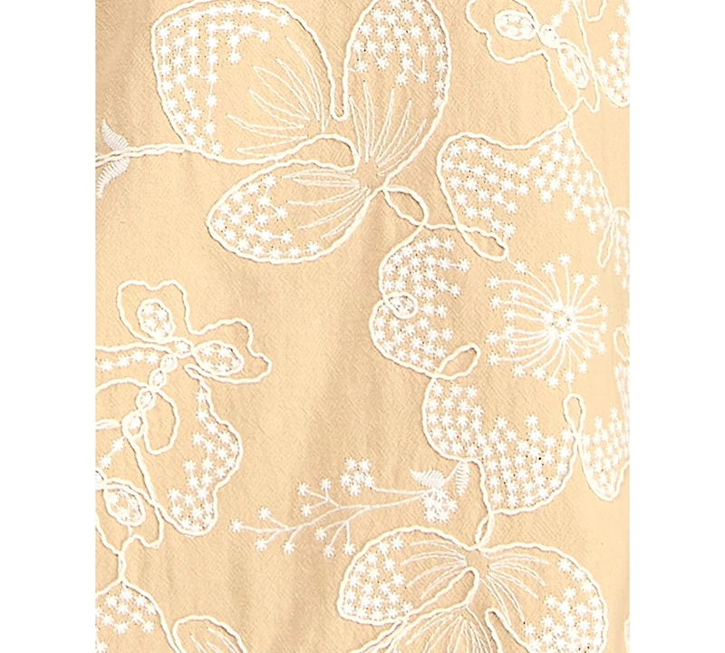 Seni & Cade Juniors' Embroidered Square Neck Short Dress