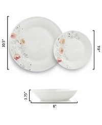 Elama Poppy 18-Piece Dinnerware Set, Service For 6