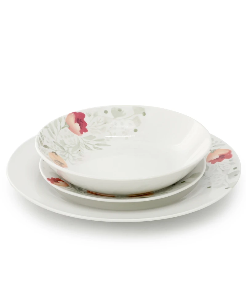 Elama Poppy 18-Piece Dinnerware Set, Service For 6