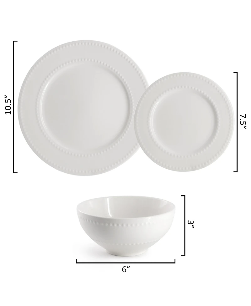 Elama Genevieve 12-Piece Dinnerware Set, Service For 4