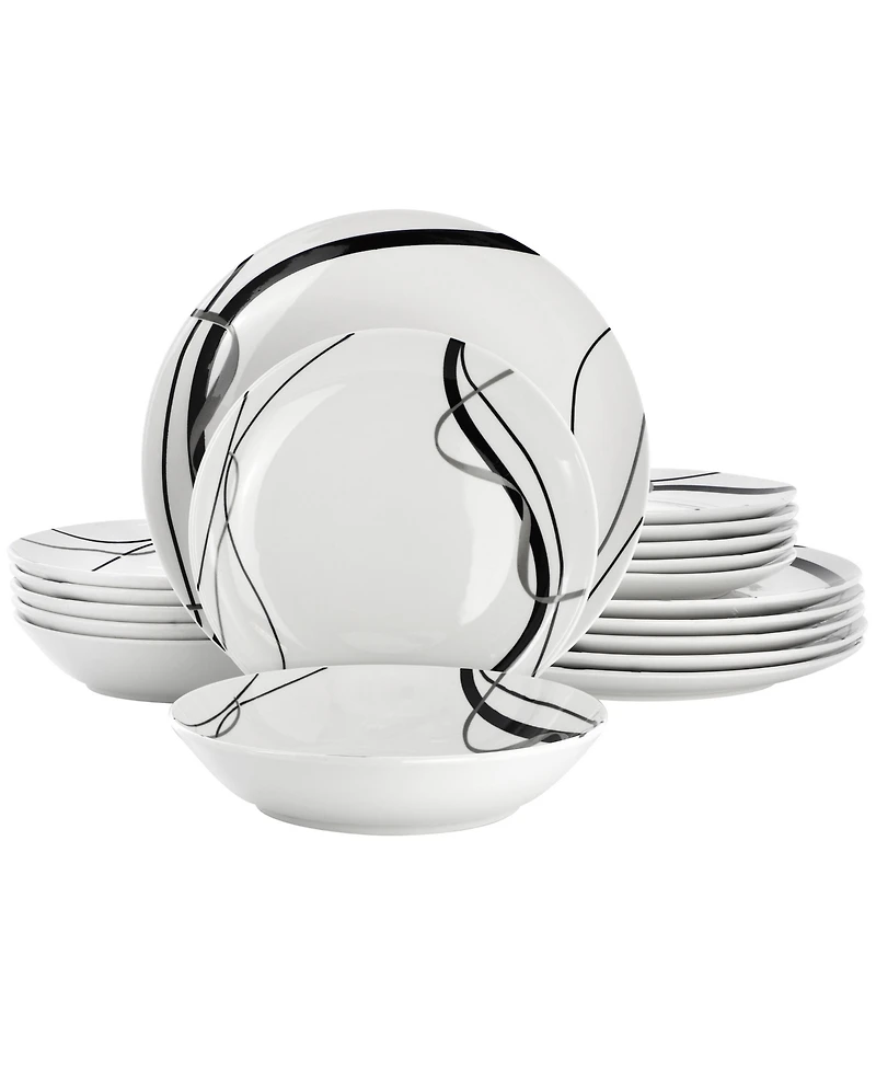Elama Sarah 18-Piece Dinnerware Set, Service For 6