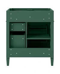 Sillysis 29.3 Inch Modern Bathroom Vanity Cabinet, Solid Wood Mdf, Tip-Out Drawer, Adjustable Shelf, Roman Legs for Small
