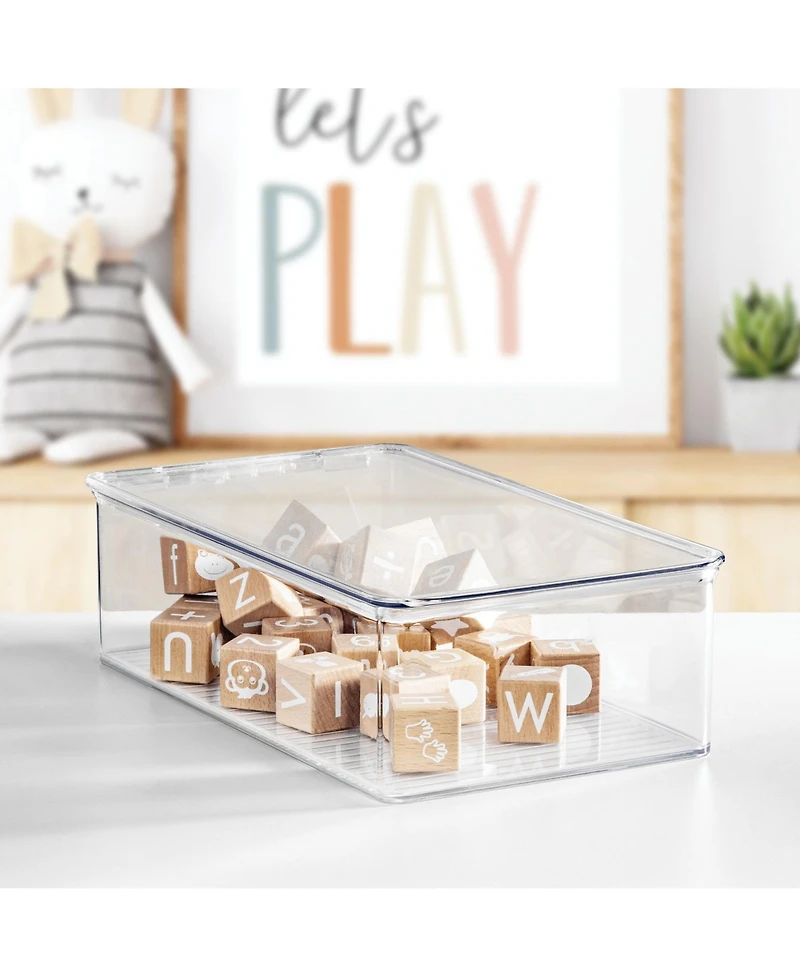 Stackable Shoe Box with Lid for Sneakers or Flats, Set of 4, Clear