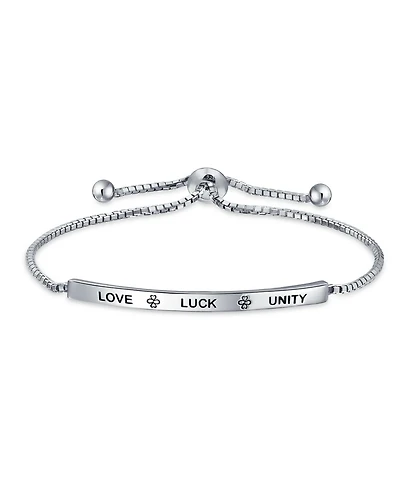 Bling Jewelry Bff Love Luck Unity Inspirational Words Bolo Bracelet , Adjustable