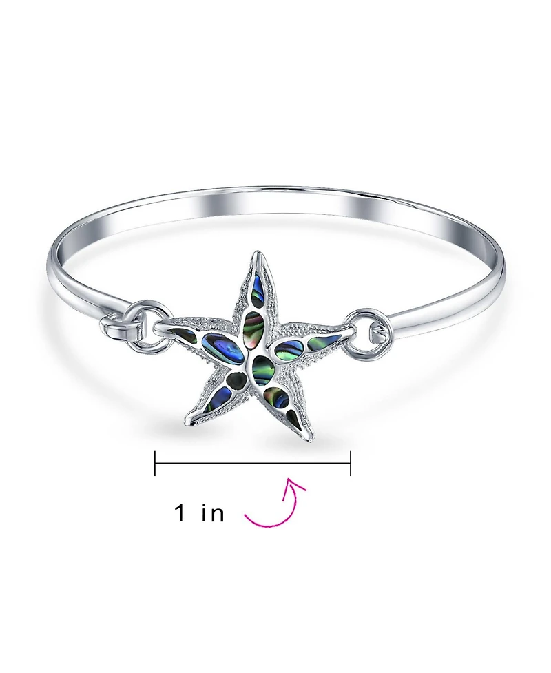 Bling Jewelry Nautical Sea Life Iridescent Abalone Shell Starfish Bangle Bracelet