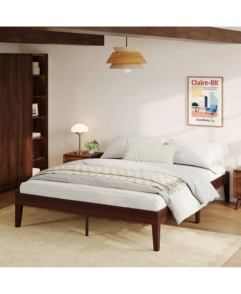 gaomon 14 Inch Queen Size Platform Bed Frame, No Box Spring Neededd without Headboard