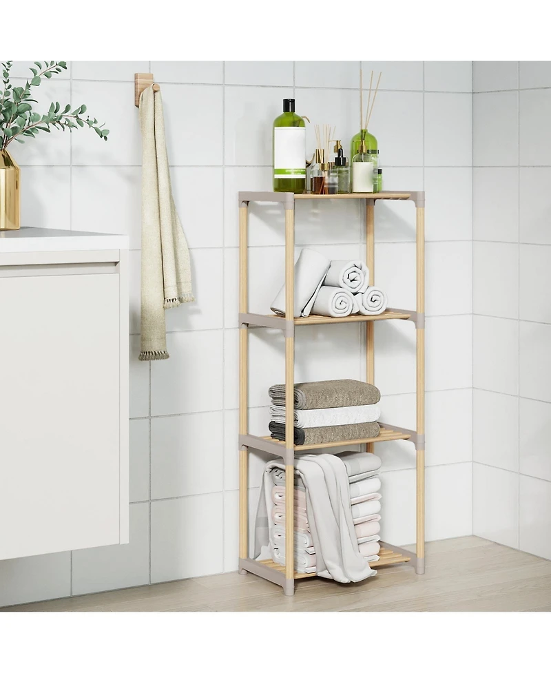 Gymax 4-Tier Bookshelf w/Open Shelves Freestanding Storage Organizer for Home Office