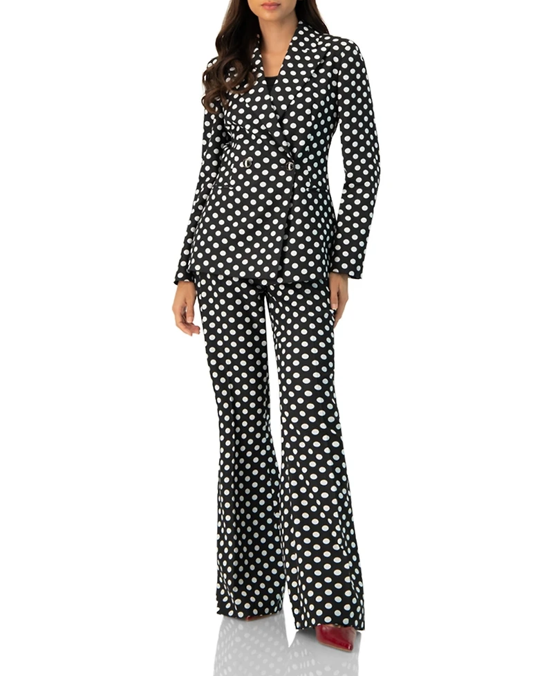 Ivonne Women's Polka Dot Flared Pants
