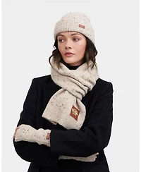 Fable England Women's Taupe Knitted Scarf