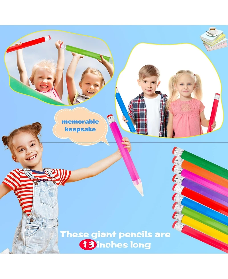 Gnuadz Giant Wooden Pencils Novelty Party Favors 9 Pack