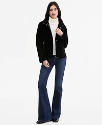 Calvin Klein Women's Petite Suede Zip-Up Jacket, Created for Macy's