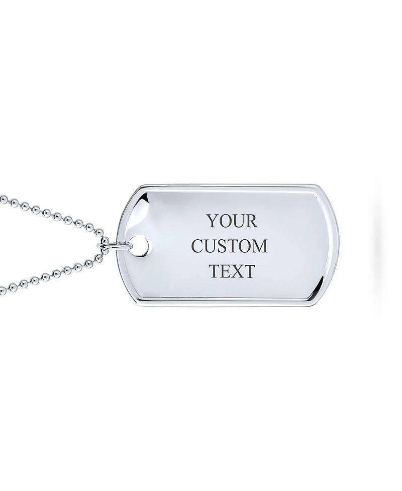 Bling Jewelry X-Large Military Dog Tag Pendant Necklace 20 Inch Ball Chain
