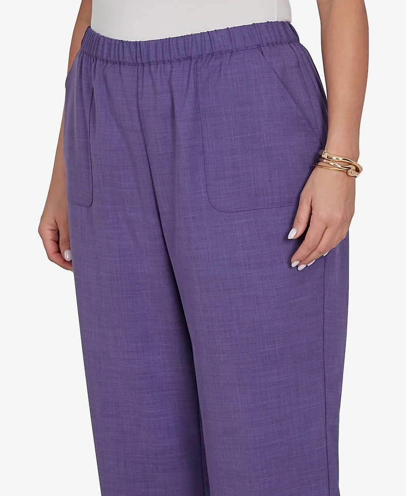 Alfred Dunner Plus Grand Bazaar Textured Pull On Capri Pants