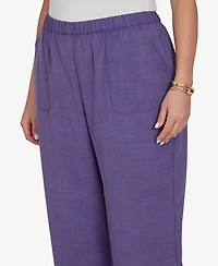 Alfred Dunner Plus Grand Bazaar Textured Pull On Capri Pants