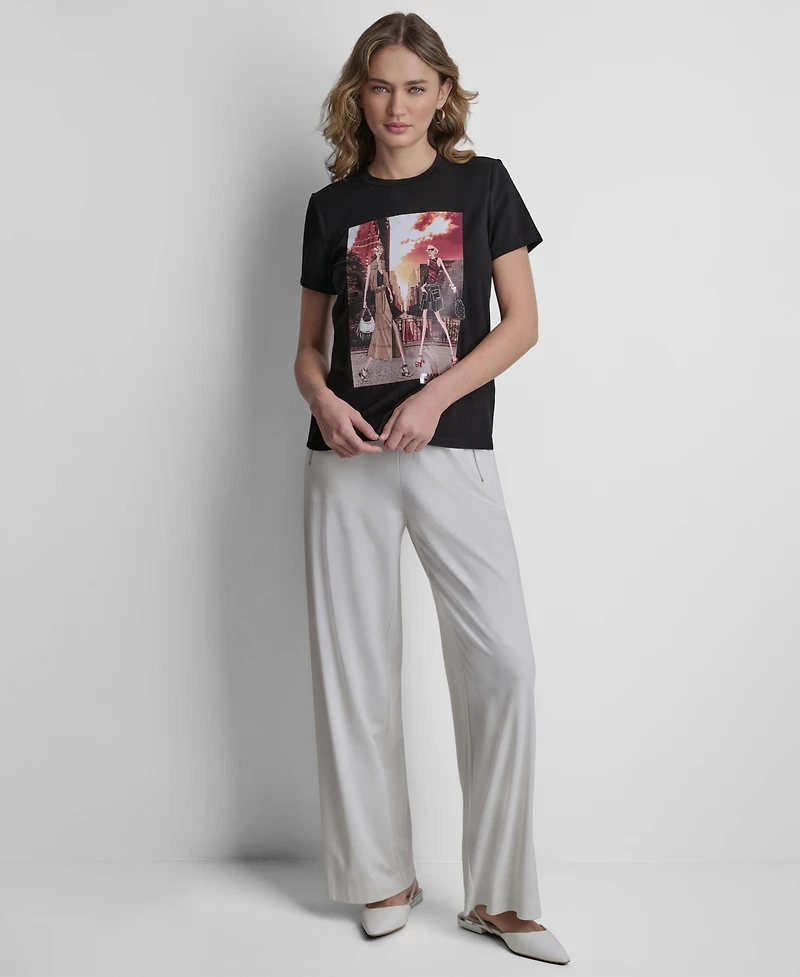 Dkny Women's Manhattan Henge Conversational Crewneck T-Shirt