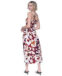 Dkny Women's Sleeveless Straight Neck Smocked Rumple Dress
