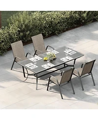 Xo Set of Outdoor Stackable Patio Chairs with High Back for Backyard Poolside Garden Balcony