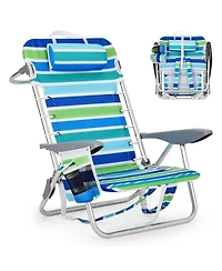 Xo 1 Pack Lightweight Portable Backpack Beach Chair for Adults with 5 Positions, Backpack Straps, Phone Pocket