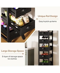 Tribesigns 44.88" Tall 5-Tier Narrow Snack Stand Kitchen Stand Fruit Basket,Wood Fruit and Vegetable Storage Rack