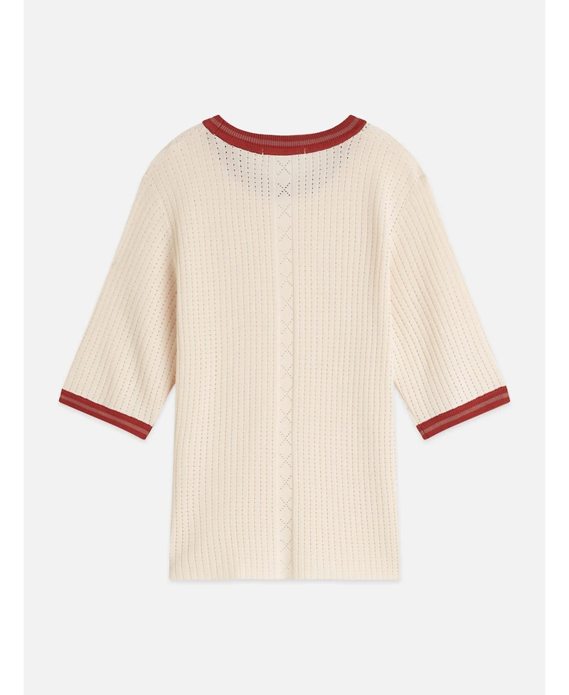 Scotch & Soda Women's Tops and Tees Pointelle Knitted Relaxed-Fit Tee