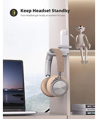 Lamicall Sticky Headphone Stand - 360 Degree Rotation Earphone Adhesive Hook Holder Mount