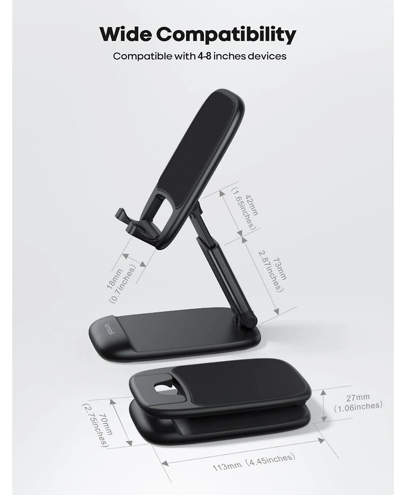 Lamicall Foldable Mobile Phone Holder, Desk Stand Compatible with iPhone 11-17 Series (Pro / Pro Max Plus Air)