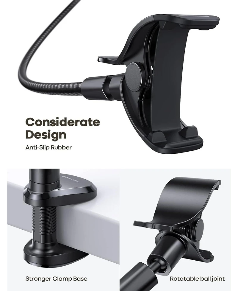 Lamicall Gooseneck Phone Holder for Bed - Overhead Cell Phone Mount Stand for Bed, Desk