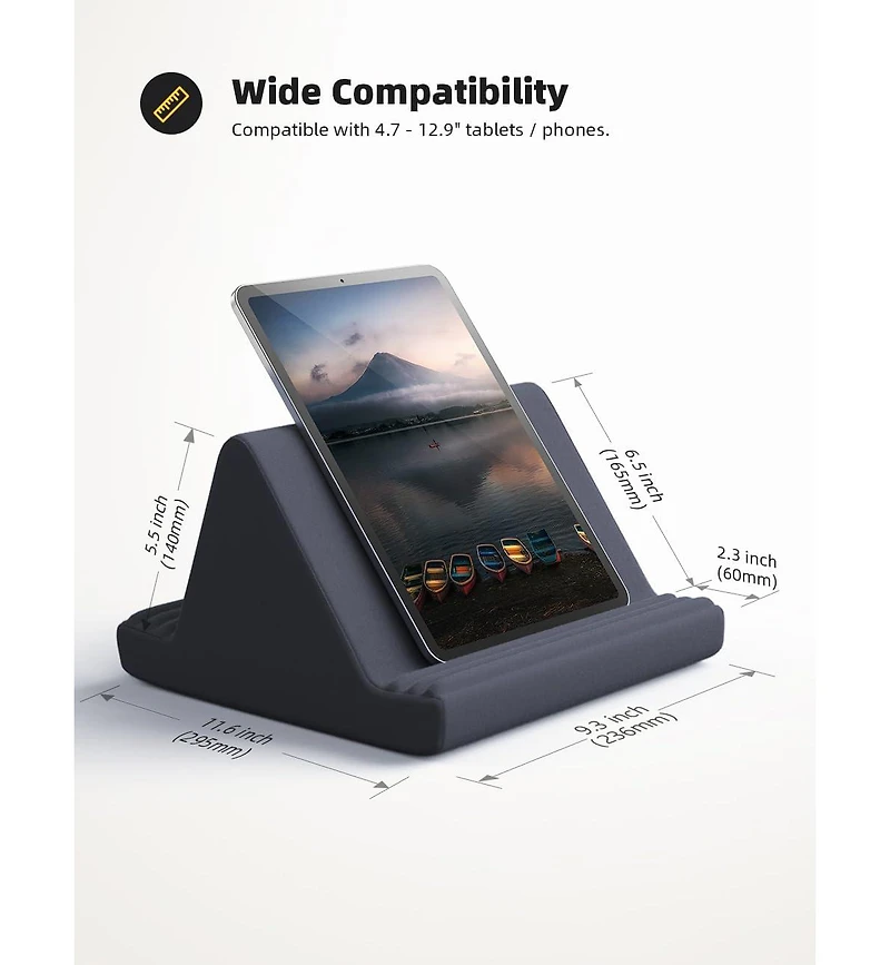 Lamicall Tablet Pillow Stand, Pillow Soft Pad for Lap - Tablet Holder Dock for Bed
