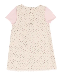 Rare Editions Girls' 2T-6X Printed Denim Jumper with Self Bow