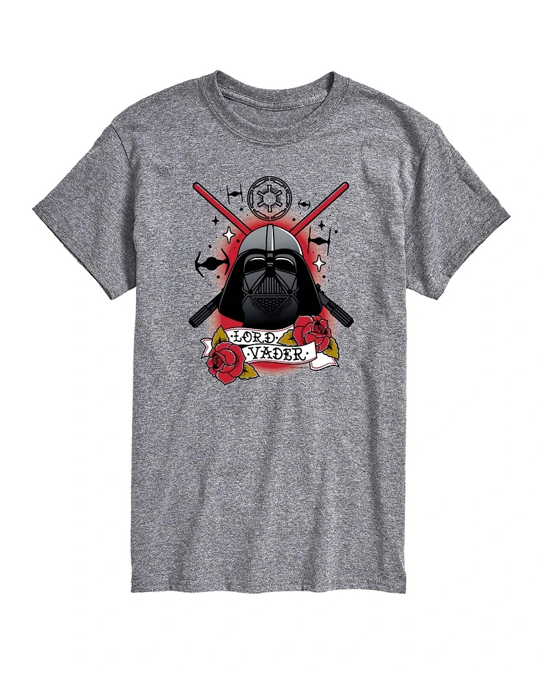 Airwaves Men's Darth Vader Traditional Tattoo Short-Sleeve Graphic T-Shirt