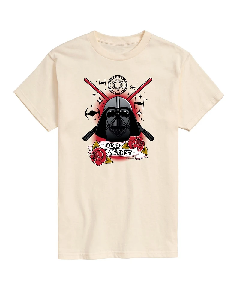 Airwaves Men's Darth Vader Traditional Tattoo Short-Sleeve Graphic T-Shirt