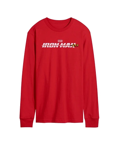 Airwaves Men's Iron Man Logo Long-Sleeve Graphic T-Shirt