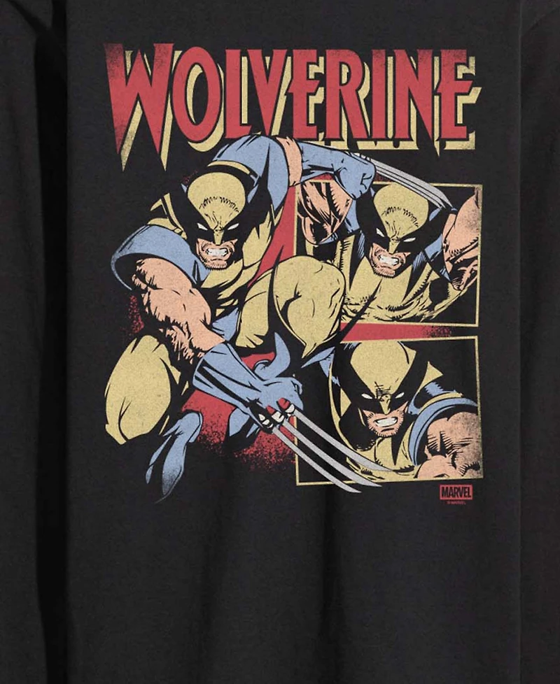Airwaves Men's Wolverine Vintage Faded Long-Sleeve Graphic T-Shirt