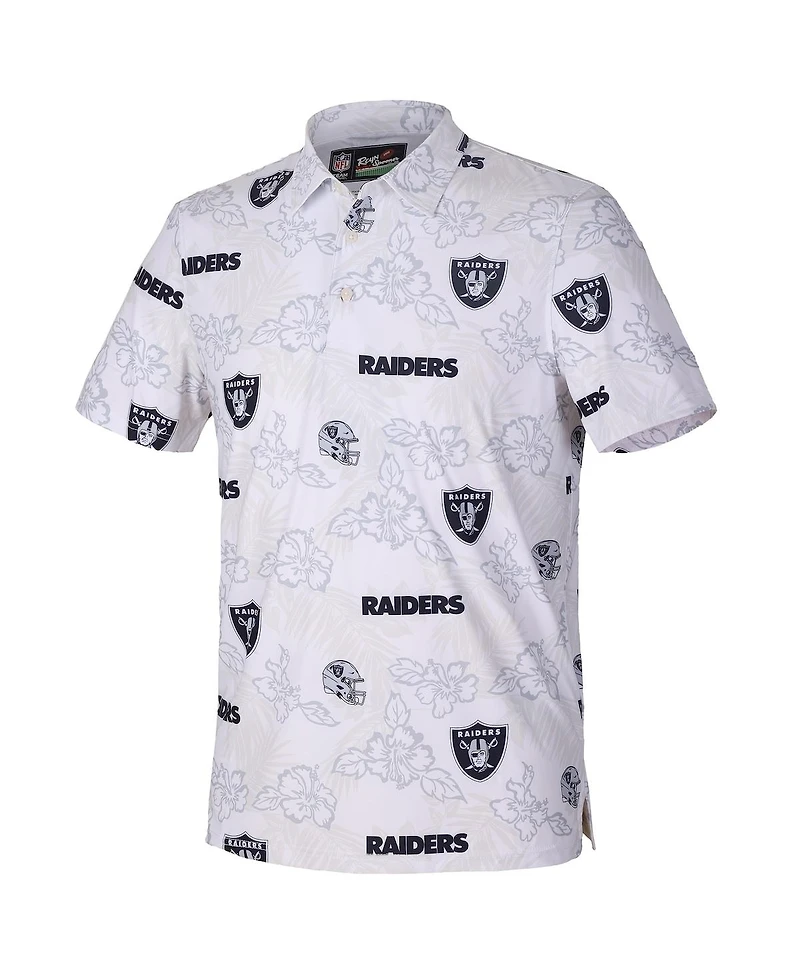 Reyn Spooner Men's White Las Vegas Raiders Pua Performance Game Day Polo Shirt