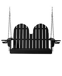 WestinTrends 4ft Outdoor Hdpe Poly Farmhouse Hanging Porch Swing With Cup Holders
